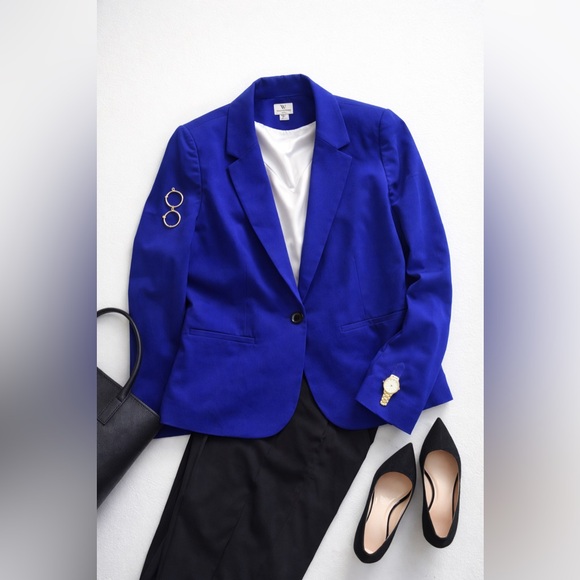 Worthington Jackets & Blazers - Worthington Royal Blue Blazer Women's 2X Plus Size One-Button Career Jacket